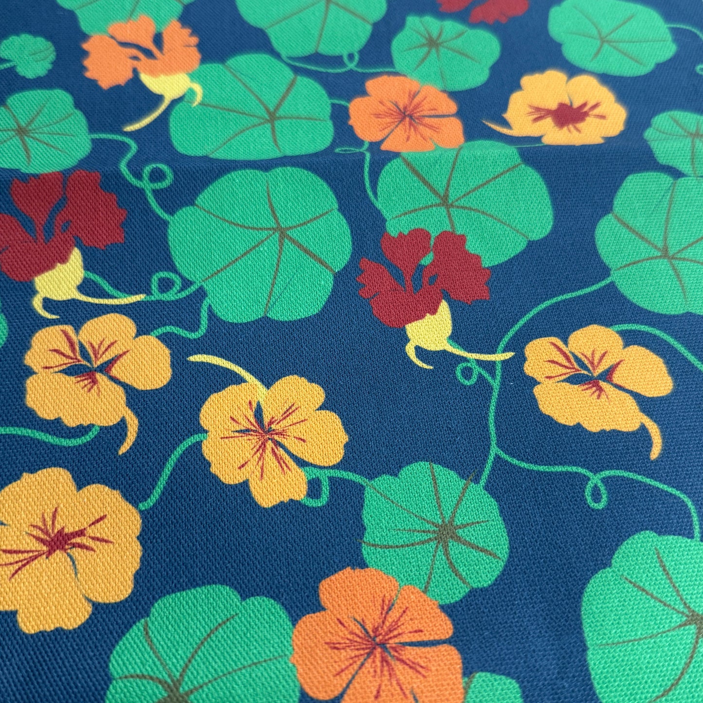 Nasturtium on Navy Fabric panel