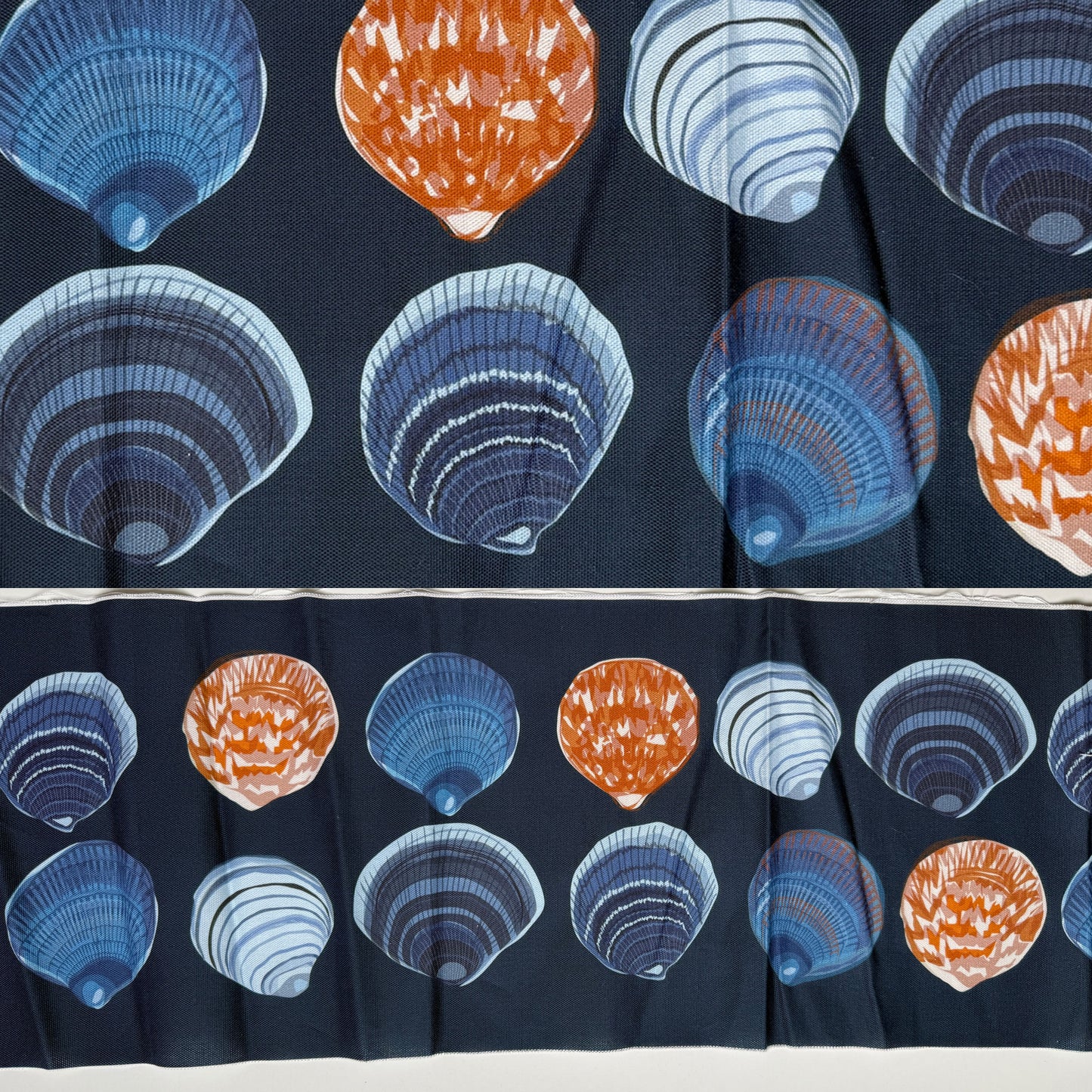 Seashells on Navy design Fabric panel