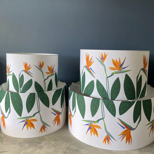 Bird of Paradise Flower White Lampshade