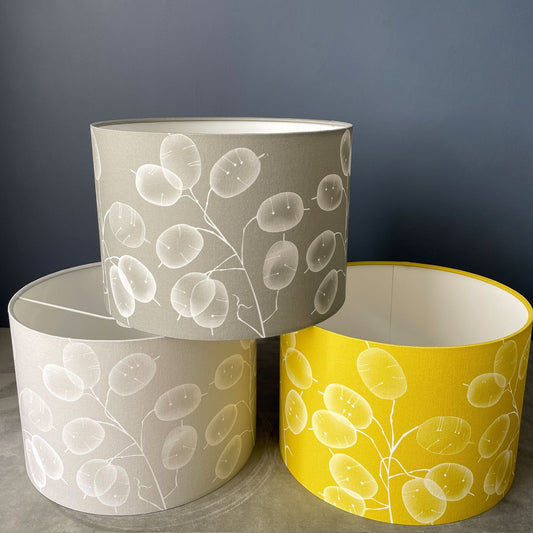 Honesty Seedhead Lampshade - Mustard colourway