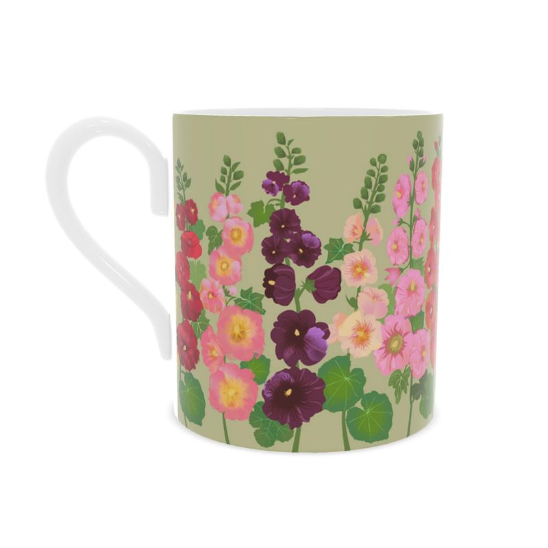 Hollyhocks Fine Bone China Mug