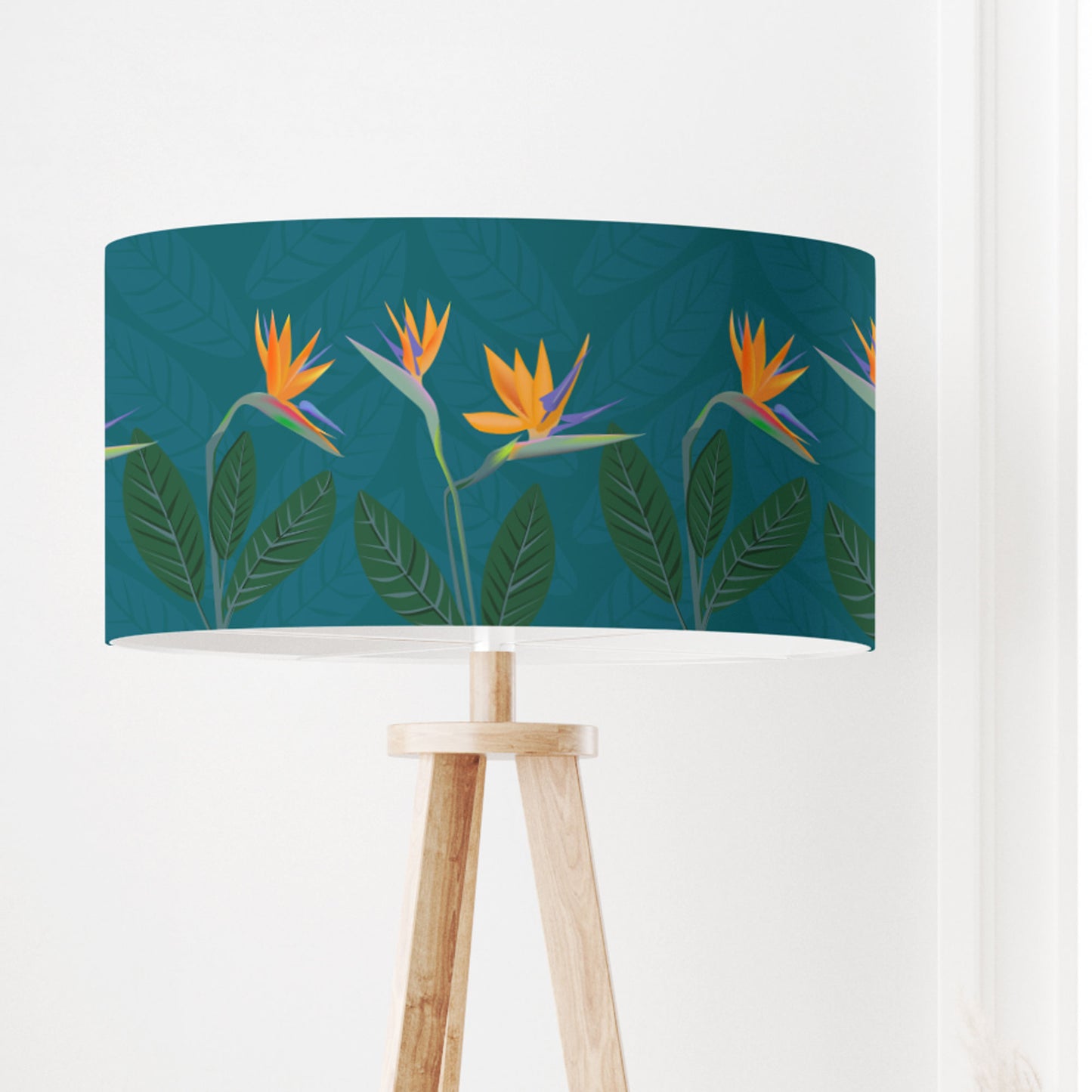 Bird of Paradise Flower Teal Lampshade