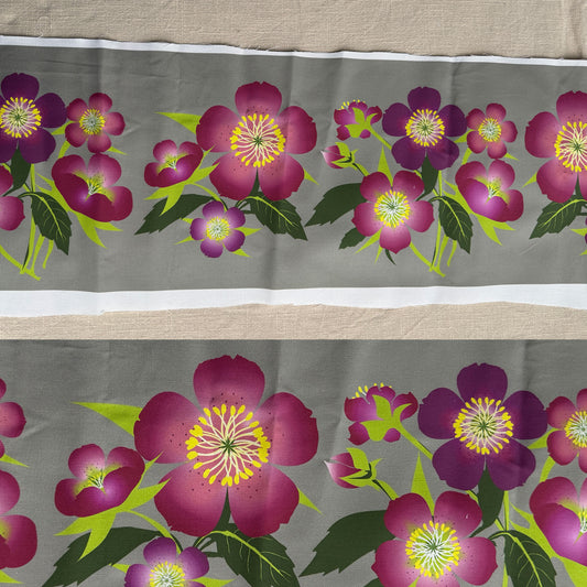 Hellebore Pink on Stone Fabric panel