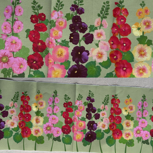 Hollyhocks Fabric panel
