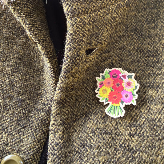 Zinnia Pin Brooch