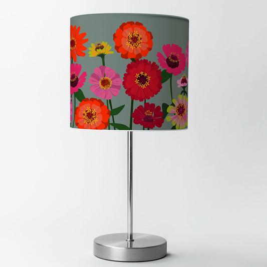 Zinnias Grey Lampshade