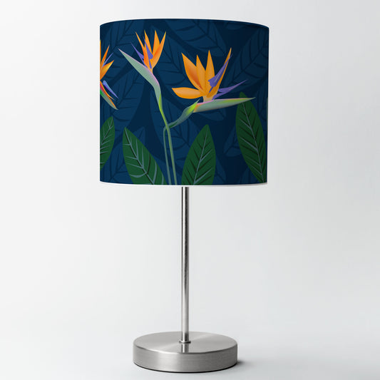 Bird of Paradise Flower Dark Blue lampshade