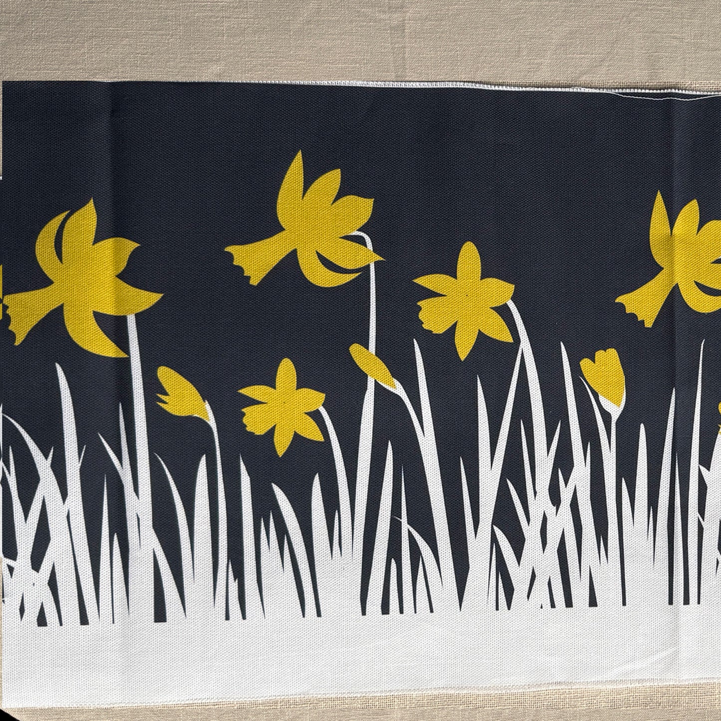 Daffodils on Navy Fabric panel