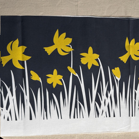 Daffodils on Navy Fabric panel