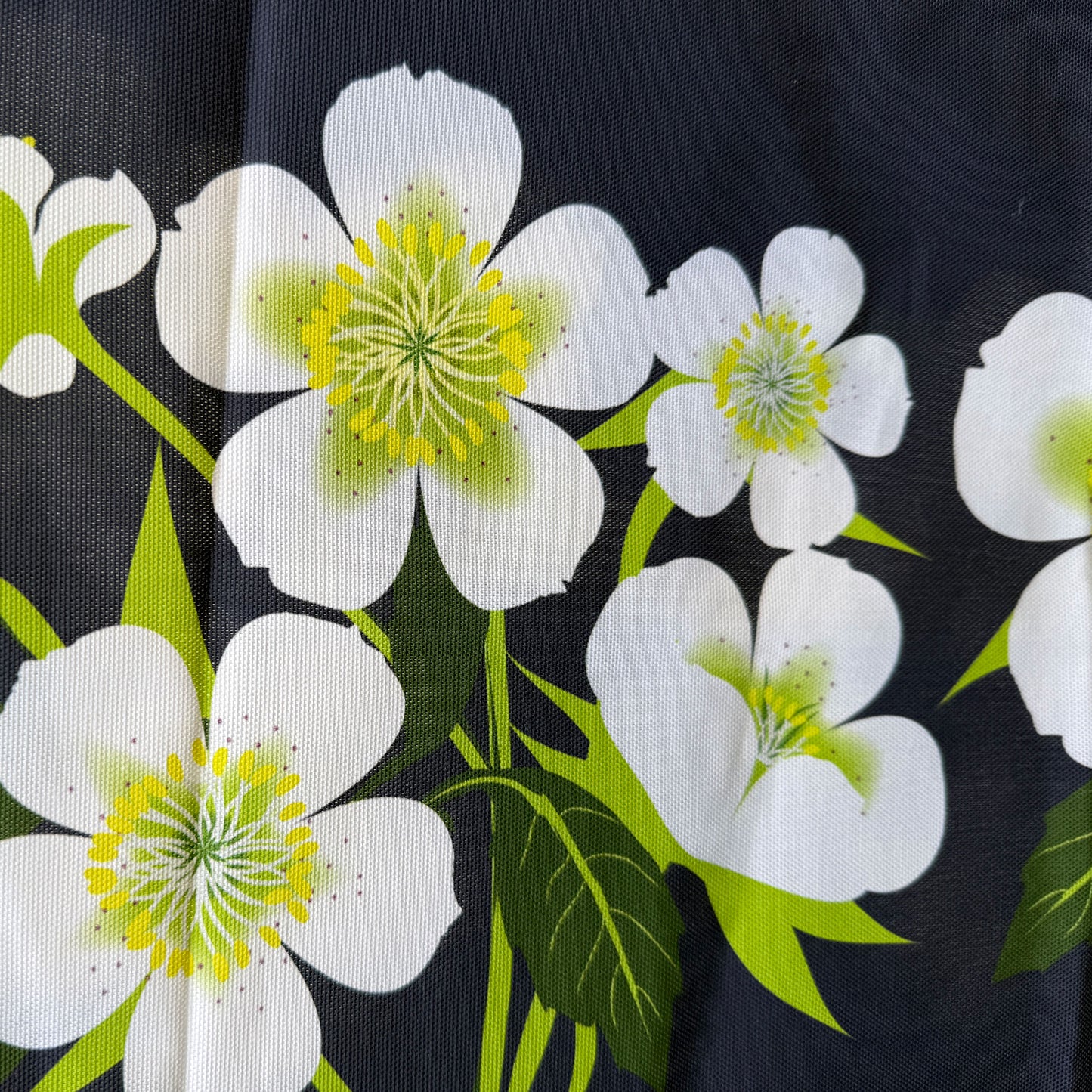 Hellebore Navy large fabric panel