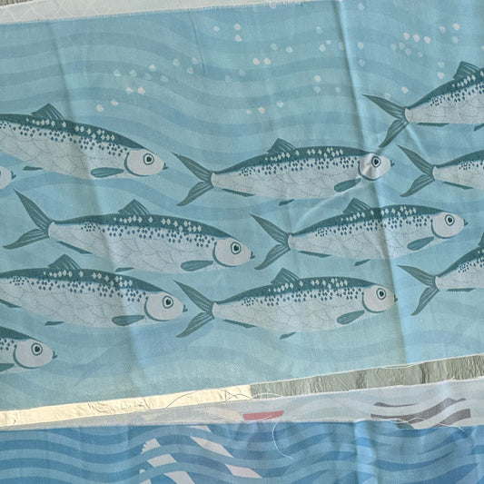 Silver Darlings Fish fabric panel