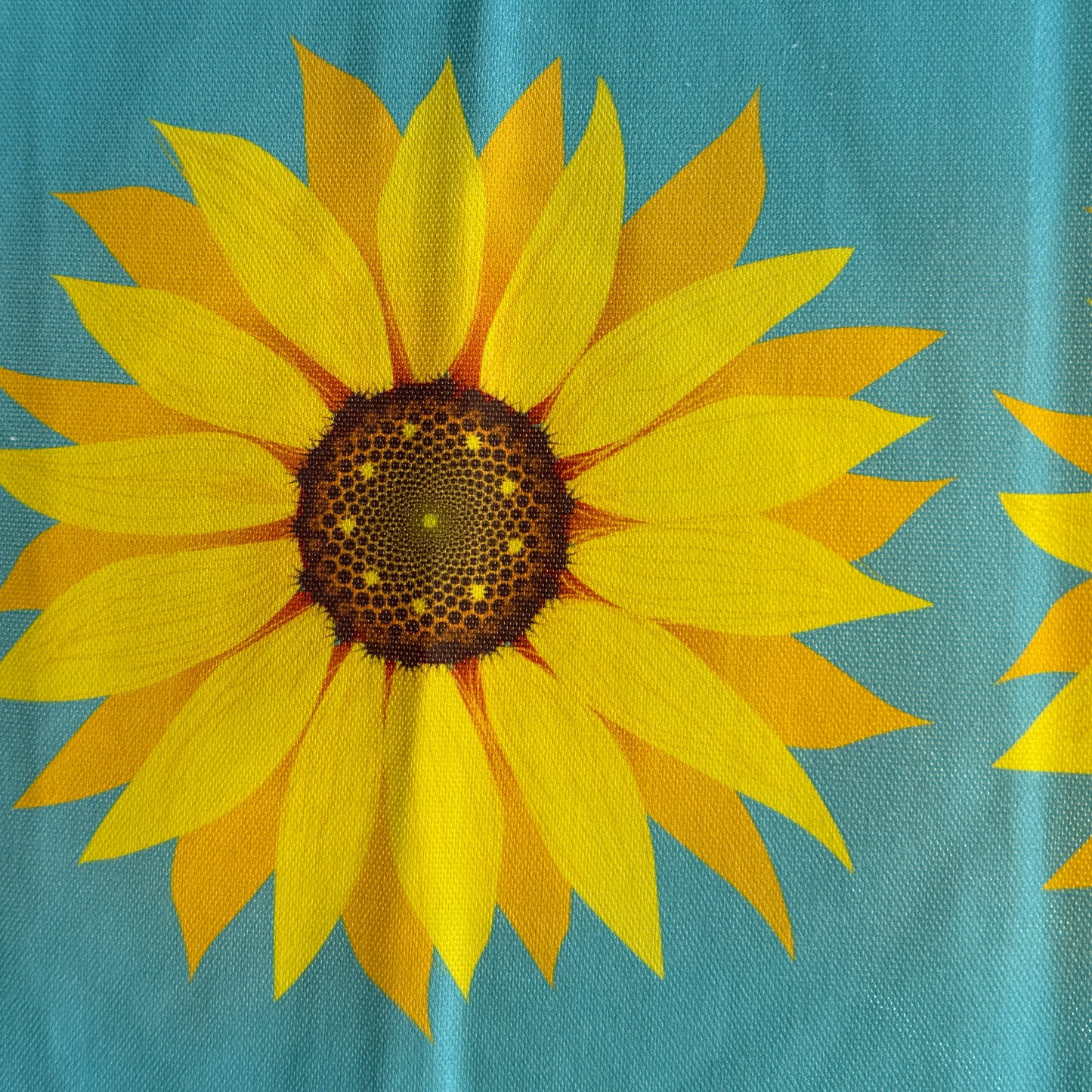Sunflowers Turquoise Fabric panel