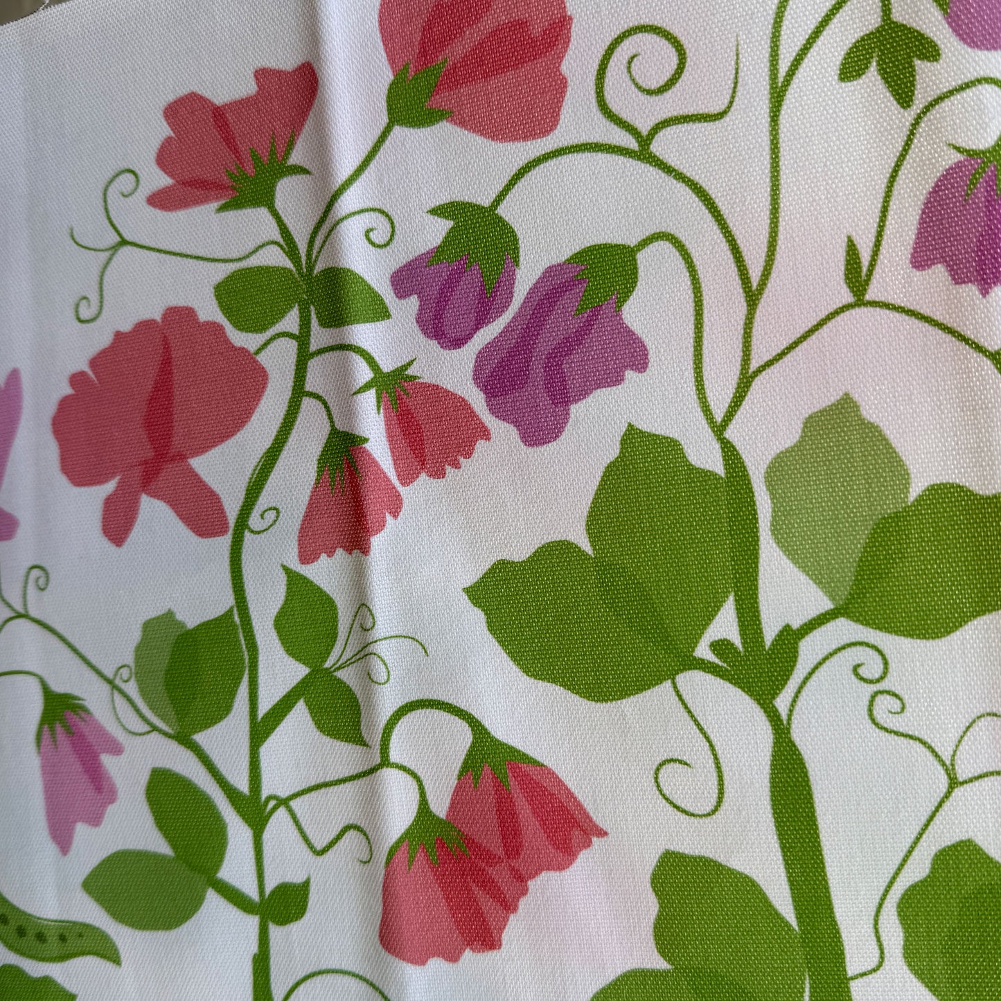 Sweetpeas White Fabric panel