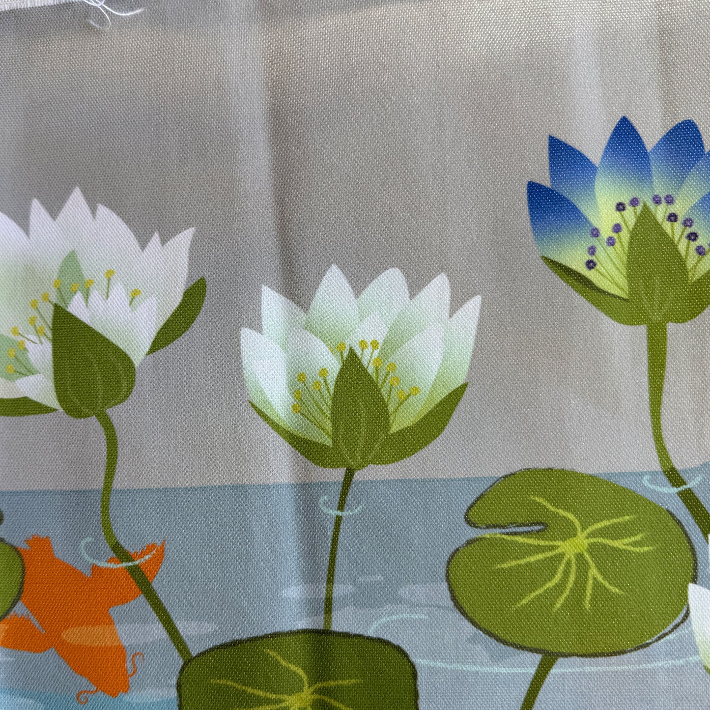 Waterlilies Natural Fabric panel
