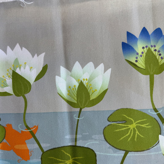 Waterlilies Natural Fabric panel