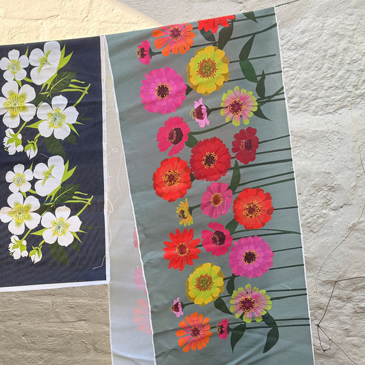 Zinnia Grey fabric panel