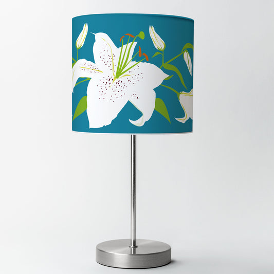 Lily on Teal Lampshade