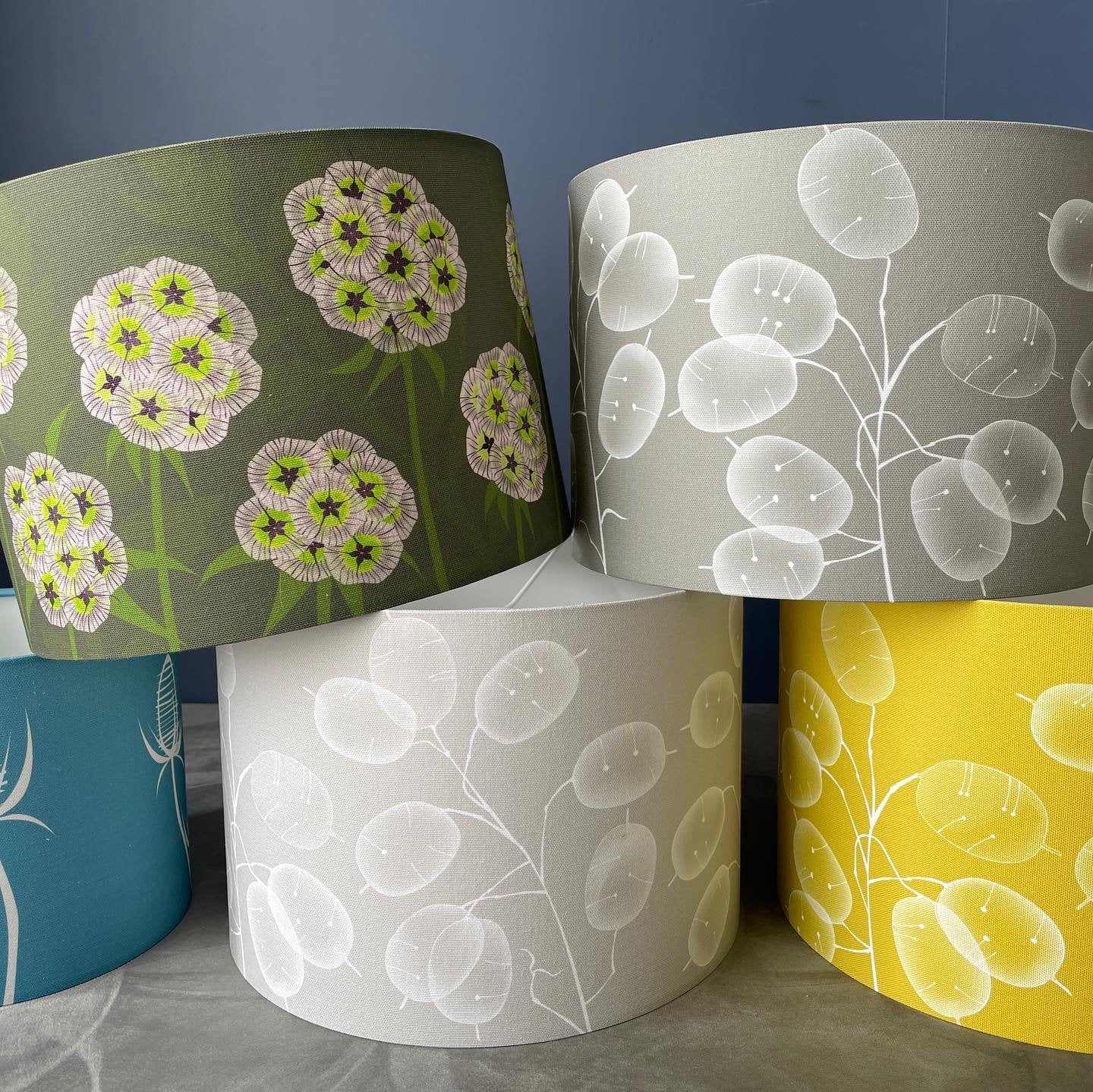 Honesty Seedhead Lampshade - Mustard colourway